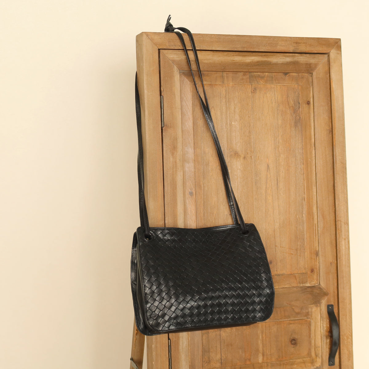 Bottega Veneta Vintage Black Leather Intrecciato Weave 3way Shoulder Bag M