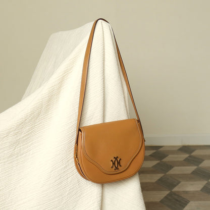 Hermès Vintage '80s Brown Leather Double H 2way Shoulder Flap Bag