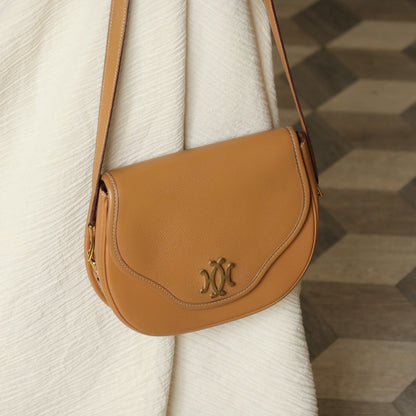 Hermès Vintage '80s Brown Leather Double H 2way Shoulder Flap Bag
