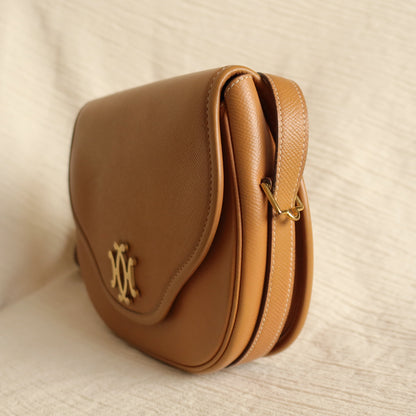 Hermès Vintage '80s Brown Leather Double H 2way Shoulder Flap Bag
