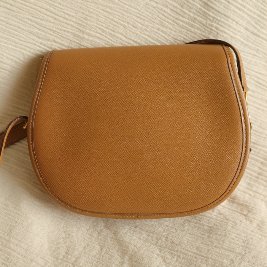 Hermès Vintage '80s Brown Leather Double H 2way Shoulder Flap Bag
