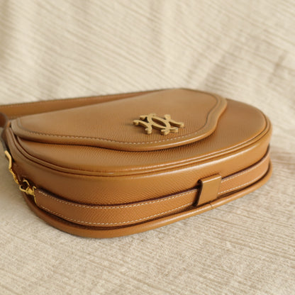 Hermès Vintage '80s Brown Leather Double H 2way Shoulder Flap Bag