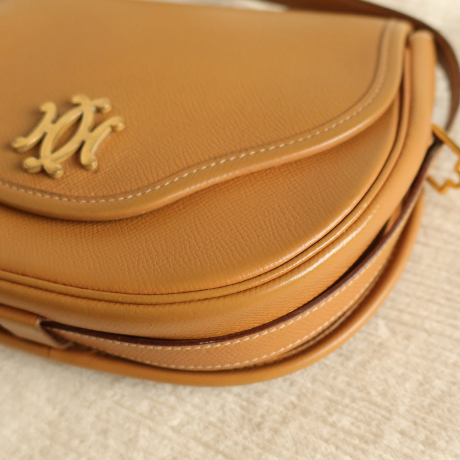 Hermès Vintage '80s Brown Leather Double H 2way Shoulder Flap Bag