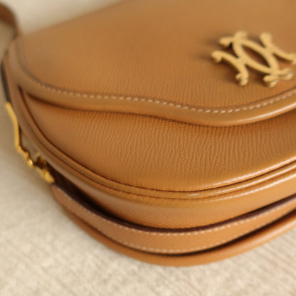 Hermès Vintage '80s Brown Leather Double H 2way Shoulder Flap Bag