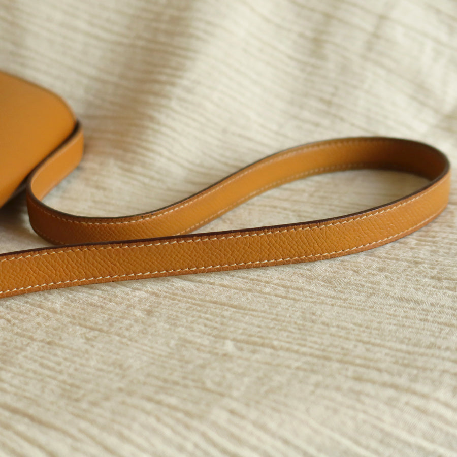 Hermès Vintage '80s Brown Leather Double H 2way Shoulder Flap Bag