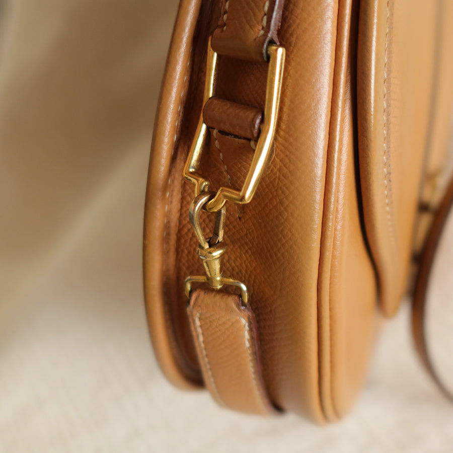 Hermès Vintage '80s Brown Leather Double H 2way Shoulder Flap Bag