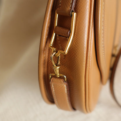 Hermès Vintage '80s Brown Leather Double H 2way Shoulder Flap Bag