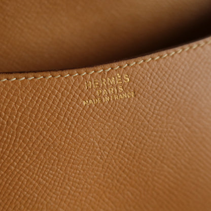 Hermès Vintage '80s Brown Leather Double H 2way Shoulder Flap Bag