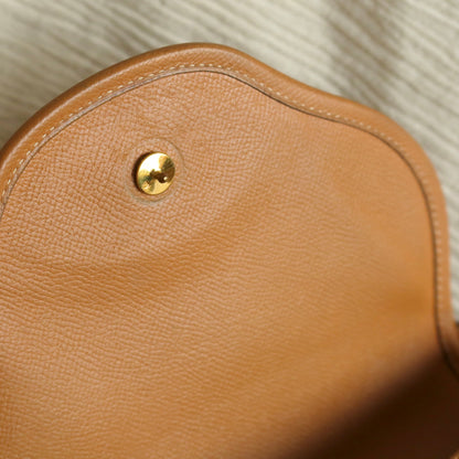 Hermès Vintage '80s Brown Leather Double H 2way Shoulder Flap Bag