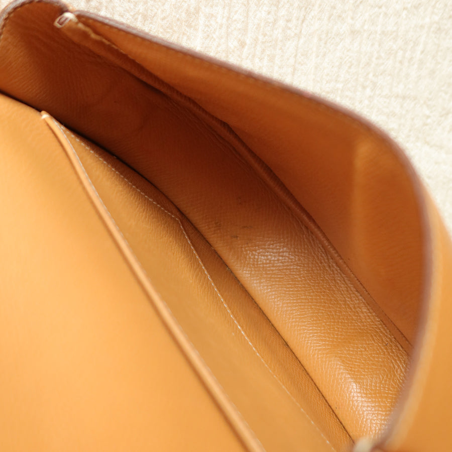 Hermès Vintage '80s Brown Leather Double H 2way Shoulder Flap Bag