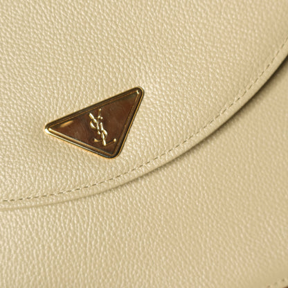 Yves Saint Laurent YSL Vintage Cream Ivory Half Moon Crossbody Flap bag