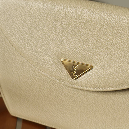 Yves Saint Laurent YSL Vintage Cream Ivory Half Moon Crossbody Flap bag
