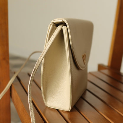 Yves Saint Laurent YSL Vintage Cream Ivory Half Moon Crossbody Flap bag