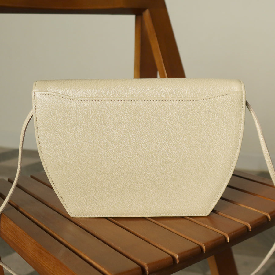 Yves Saint Laurent YSL Vintage Cream Ivory Half Moon Crossbody Flap bag