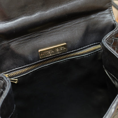 Bottega Veneta Vintage Black Intrecciato Weave Pouch Crossbody Shoulder Bag