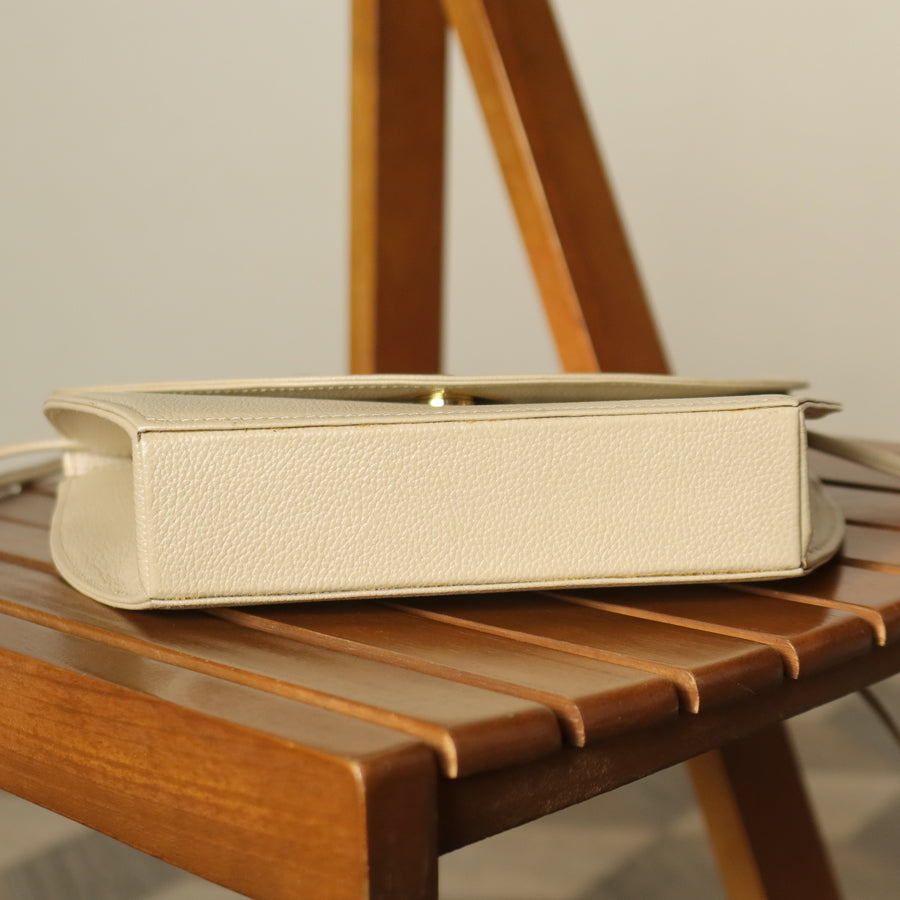 Yves Saint Laurent YSL Vintage Cream Ivory Half Moon Crossbody Flap bag