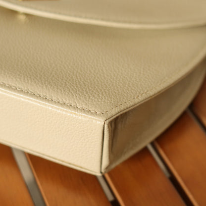 Yves Saint Laurent YSL Vintage Cream Ivory Half Moon Crossbody Flap bag