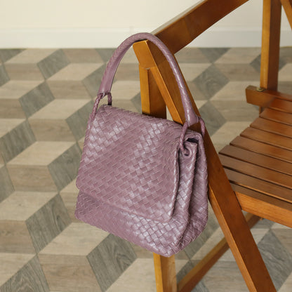 Bottega Veneta Vintage Lilac purple Intrecciato Ring Hobo Shoulder Flap Bag