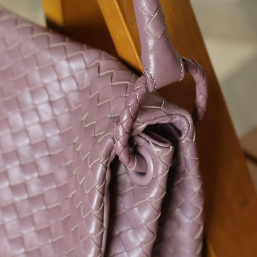 Bottega Veneta Vintage Lilac purple Intrecciato Ring Hobo Shoulder Flap Bag