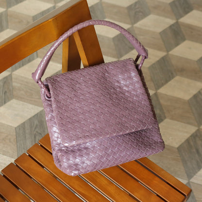 Bottega Veneta Vintage Lilac purple Intrecciato Ring Hobo Shoulder Flap Bag