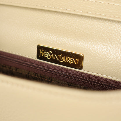 Yves Saint Laurent YSL Vintage Cream Ivory Half Moon Crossbody Flap bag