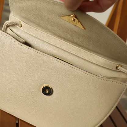 Yves Saint Laurent YSL Vintage Cream Ivory Half Moon Crossbody Flap bag
