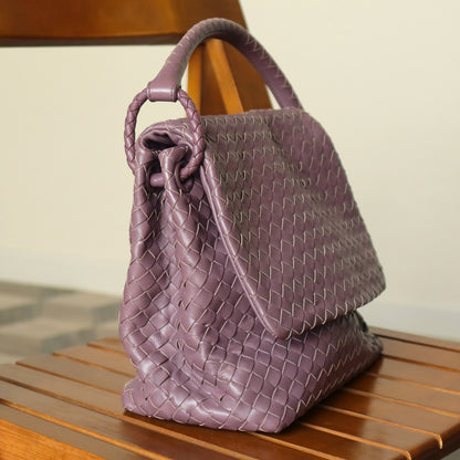 Bottega Veneta Vintage Lilac purple Intrecciato Ring Hobo Shoulder Flap Bag