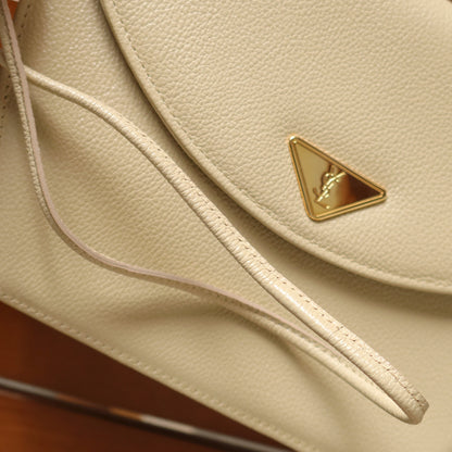 Yves Saint Laurent YSL Vintage Cream Ivory Half Moon Crossbody Flap bag