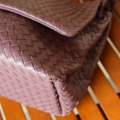 Bottega Veneta Vintage Lilac purple Intrecciato Ring Hobo Shoulder Flap Bag