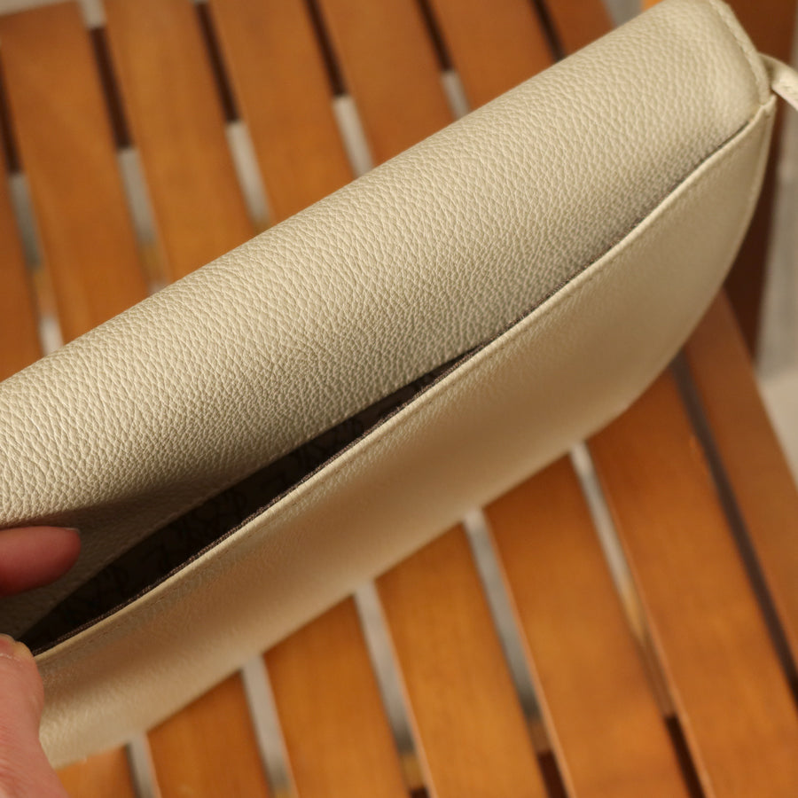 Yves Saint Laurent YSL Vintage Cream Ivory Half Moon Crossbody Flap bag