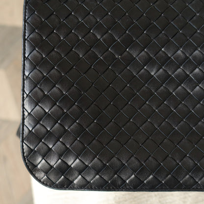 Bottega Veneta Vintage Black Leather Intrecciato Weave 3way Shoulder Bag M