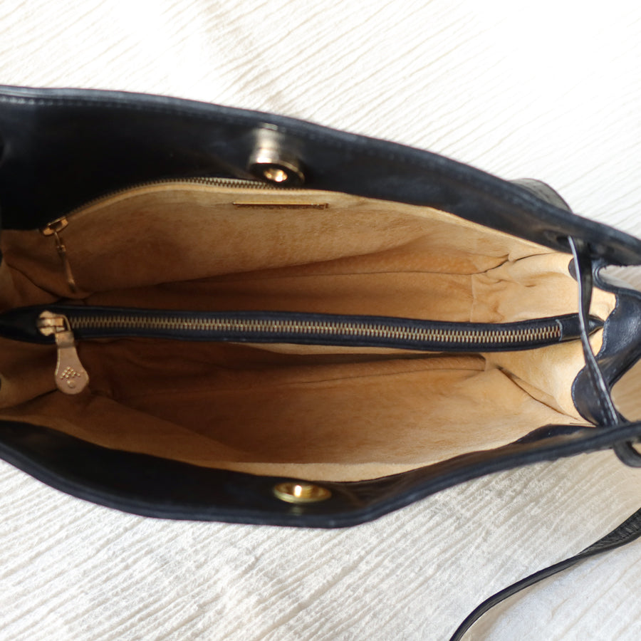 Bottega Veneta Vintage Black Leather Intrecciato Weave 3way Shoulder Bag M