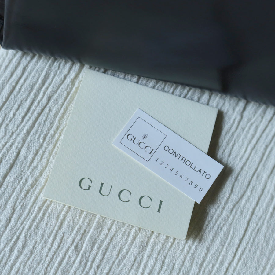 Gucci Vintage Black Calf Leather Gold Horsebit hardware 2way Bag
