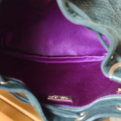 Bottega Veneta Vintage Dark Green Intrecciato Weave Braided Strap Bucket Bag