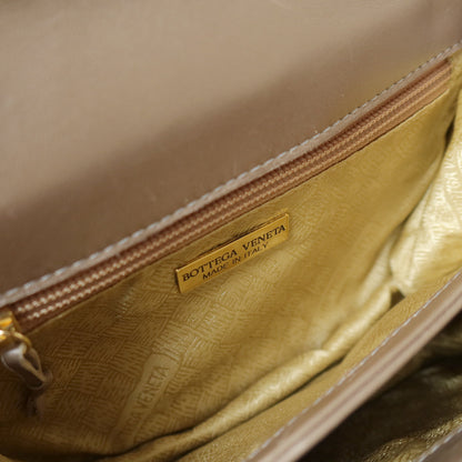 Bottega Veneta Vintage Shimmery Taupe Intrecciato Leather 2way Mini Flap Bag