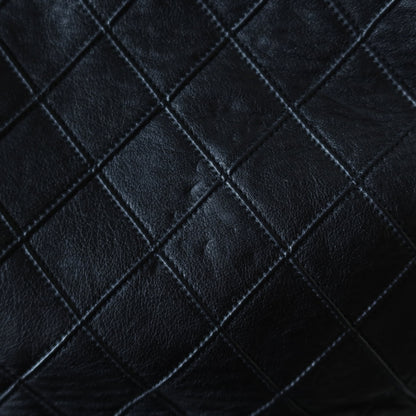 Chanel Vintage Black Calfskin Matelasse Quilted CC Charm Crossbody Shoulder Bag S