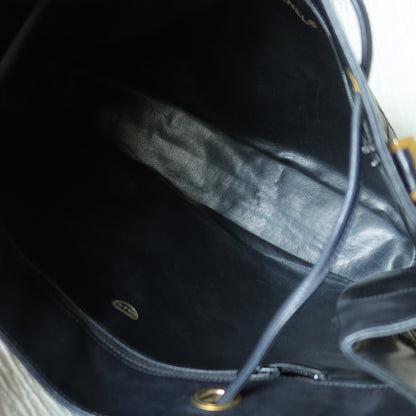 Chanel Vintage Black Calfskin Matelasse Quilted CC Charm Crossbody Shoulder Bag S