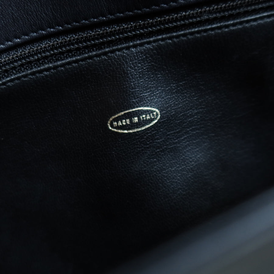 Chanel Vintage Black Calfskin Matelasse Quilted CC Charm Crossbody Shoulder Bag S