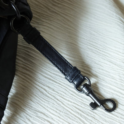 Bottega Veneta Vintage Black Leather Intrecciato Campana Hobo Shoulder Bag N