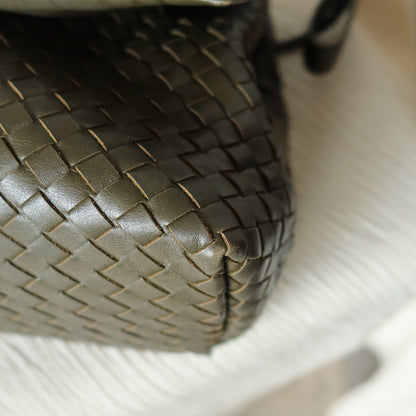 Bottega Veneta Khaki Olive Green Intrecciato Ring Hobo Shoulder Flap Bag