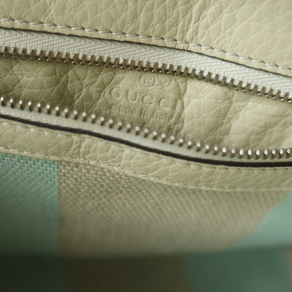 Gucci Vintage Bamboo Turn lock Cream Grained Leather Small Daily Crossbody Bag