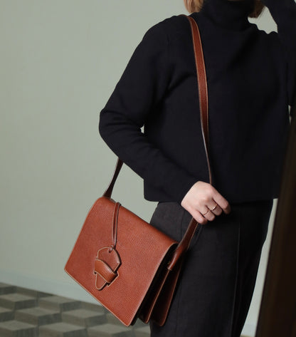 Loewe Vintage Caramel Brown Grained Calfskin Leather Barcelona Shoulder Bag