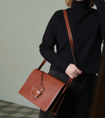 Loewe Vintage Caramel Brown Grained Calfskin Leather Barcelona Shoulder Bag