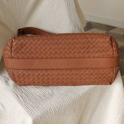 Bottega Veneta Vintage Tan Brown Intrecciato Ring Strap Shoulder Bag
