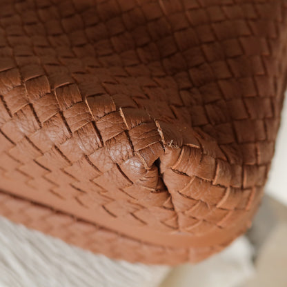 Bottega Veneta Vintage Tan Brown Intrecciato Ring Strap Shoulder Bag