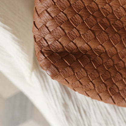 Bottega Veneta Vintage Tan Brown Intrecciato Ring Strap Shoulder Bag