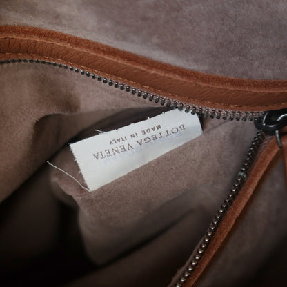Bottega Veneta Vintage Tan Brown Intrecciato Ring Strap Shoulder Bag