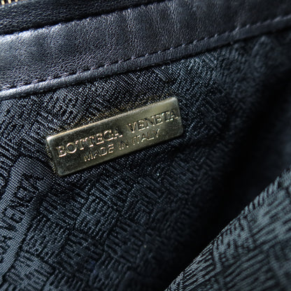 Rare Bottega Veneta Vintage Black Intrecciato Braided Strap Shoulder Bag M