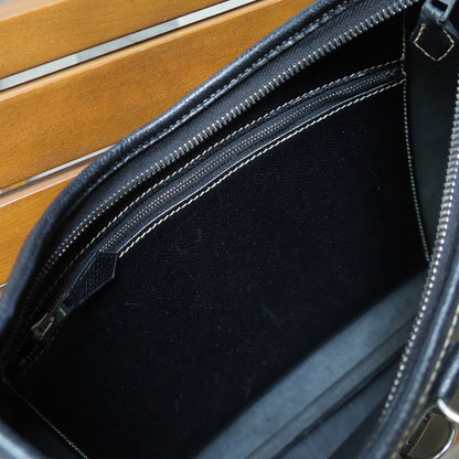 Hermès Vintage Black Grained Leather Trim II 31 Silver Hardware Shoulder Bag