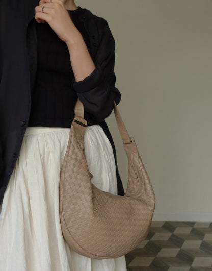 Bottega Veneta Vintage Brown Intrecciato Hobo Shoulder Bag